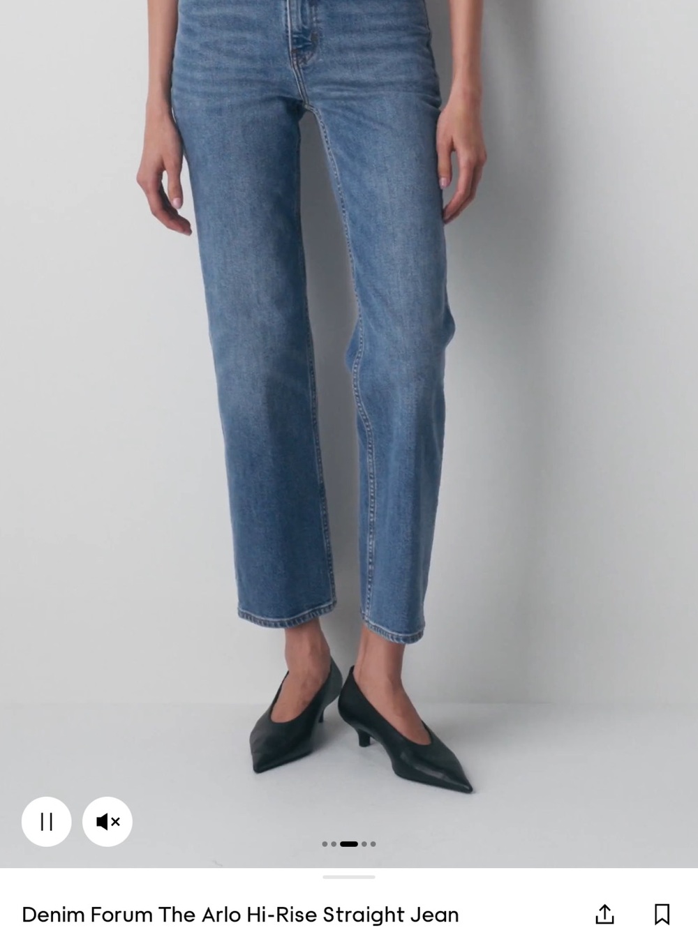 Aritzia Denim Forum Arlo HI-Rise Straight-Leg Jeans in 7 yrs Bleu Taboo size 27